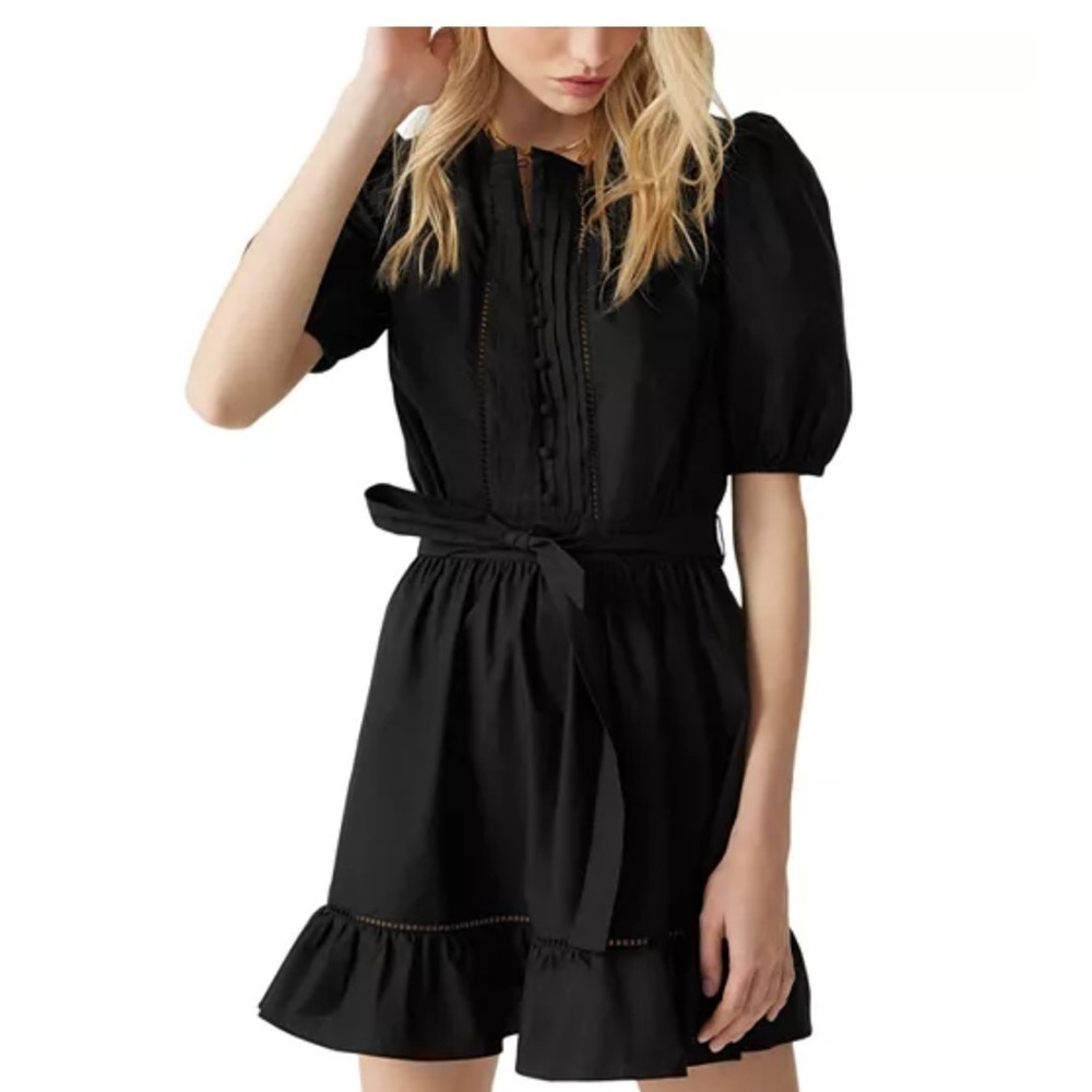Ba&sh black Jordan fit and flare mini dress